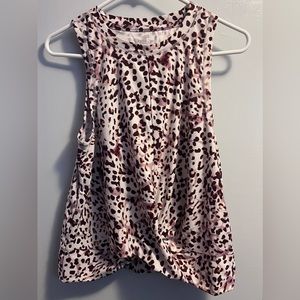 Twist-front workout top